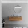 DEGHI Mobile bagno sospeso 120 cm rovere gold dx con lavabo integrato e specchio - Sleek