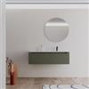 DEGHI Mobile bagno sospeso 120 cm verde cemento dx con lavabo integrato e specchio - Sleek