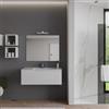 DEGHI Mobile bagno sospeso 100 cm bianco opaco con lavabo e specchio - Agave