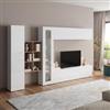 DEGHI Parete attrezzata 320x180h cm bianco lucido con libreria rovere wotan - Arona