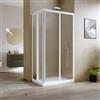 DEGHI Box doccia 75x90 cm angolare doppio scorrevole in pvc stampato bianco 190h - Acril
