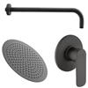 JACUZZI - RUBINETTERIA Set incasso doccia con braccio 40 cm e soffione 30 cm nero opaco - Jacuzzi - Rubinetteria X9