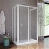 DEGHI Box doccia 80X100X80 cm tre lati scorrevole con apertura ad angolo in pvc stampato bianco 190h - Acril