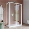 DEGHI Box doccia 75X110X75 cm tre lati scorrevole con apertura centrale in pvc stampato bianco 190h - Acril