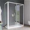 DEGHI Box doccia 75X130X75 cm tre lati scorrevole con apertura centrale in pvc stampato bianco 190h - Acril