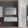 DEGHI Mobile bagno sospeso 120 cm bianco opaco con lavabo doppia vasca e specchio - Agave