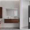 DEGHI Mobile bagno sospeso 120 cm rovere deciso con lavabo doppia vasca e specchio - Agave