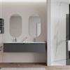 DEGHI Mobile bagno sospeso 160 cm antracite con lavabo doppia vasca e specchio - Agave