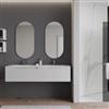 DEGHI Mobile bagno sospeso 160 cm bianco opaco con lavabo doppia vasca e specchio - Agave