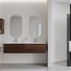 DEGHI Mobile bagno sospeso 160 cm rovere deciso con lavabo doppia vasca e specchio - Agave