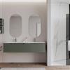 DEGHI Mobile bagno sospeso 160 cm verde cemento con lavabo doppia vasca e specchio - Agave