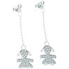 GLI ORECCHINI ♡ Orecchini Pendenti Bimba Oro Bianco e Diamanti LBB071