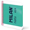 MILAN® Quaderno A5 con rilegatura a spirale e copertina rigida, carta bianca, 80 fogli da 95 g/m², collezione nata®, verde
