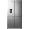 HISENSE - Frigorifero Side by side 4 porte RQ758N4SWSE Libera Installazione, Classe Energetica E, 606 L - Acciaio Inox