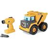 John Deere BUILD-A-BUDDY John Deere Bizak, Johnny Trattore Costruisce il Camion di Colore Giallo, icluye 18 Pezzi, un Trapano elettrico e la sua punta da trapano, con Grandi Parti preparate per i bambini +18