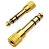 Mobi Lock 2 Pezzi Connettore 6,35 mm a Presa 3,5 mm - Adattatore Jack Audio Stereo da 1/4 a 1/8 Pollice - Collega Dispositivi con Porta da 6,35 mm a Equipaggiamenti Audio da 3,5 mm