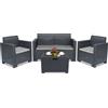 Set in technorattan Nebraska Coffee Box 4 con cassa antracite Bica
