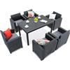 Set da pranzo in technorattan Nebraska Premium 6 antracite Bica