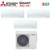 Mitsubishi Electric Climatizzatore Condizionatore Trial Split Mitsubishi Electric serie SMART MSZ HR 9000+9000+12000 con MXZ-3HA50VF Wi-Fi Optional 9+9+12 - NOVITA' Gas R-32
