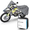 WALSER telo coprimoto XL in robusto PVC, Premio Molto Buono* telo impermeabile, telo compatibile con vespa/scooter/motorino, moto, copertura moto per esterno, telo coprimoto grigio 255x110x135cm