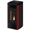 Cadel Stufa a Pellet Ventilata 12 kW Capacità Serbatoio 23 kg Volume Riscaldabile 342 m3 colore Metallo Rosso Bordeaux - 7023116 ATENA Plus 12 T2