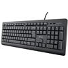 Trust Taro - Tastiera cablata Qwerty UK, tastiera silenziosa, resistente alle fuoriuscite, cavo da 1,8 m, Plug and Play, tastiera per PC, laptop, Mac, colore: nero