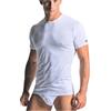 NAVIGARE UNDERWEAR Confezione da N 2 Canottiere Uomo Girocollo Bordo Basso, Mezza Manica Cotone Jersey Pettinato. Colore Bianco 100% Cotone