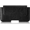 SURAZO Custodia in vera pelle al 100% per Apple 15 Pro Max, custodia orizzontale in pelle (nero)
