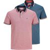 JACK & JONES JJEPAULOS, Polo da Uomo, Pacco da 2, Multicolore(Rio Red/Denim Blue), XS