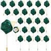 QUARKZMAN 24pz Rosa Verde Scuro Corpetto di Fiori Artificiali Asole Tasca Boutonniere Spilla per Cerimonia Nozze Anniversario Ballo Formale Cena Festa
