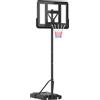 HOMCOM Canestro Basket Altezza Regolabile 231-305cm, Base con Ruote e Struttura in Acciaio, Tabellone in PVC Trasparente|Aosom