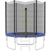 SPORTNOW Trampolino Elastico con Scaletta e Rete di Sicurezza, in Acciaio e Plastica, Ø180x200 cm, Blu