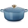 Le Creuset Cocotte rotonda Evolution in ghisa vetrificata con Coperchio, Ø 20 cm, Chambray, 21177204344441