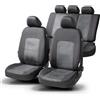Walser Premium Coprisedili Ellington con sistema di chiusura lampo, ZIPP-IT coprisedili per sedili anteriori & sedile posteriore nero/grigio 11865