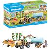 PLAYMOBIL Country 71442 Trattore con rimorchio e cisterna, raccolto fresco in fattoria, imparare a conoscere l'ambiente, giochi di ruolo divertenti, giocattolo sostenibile per bambini dai 4 anni in su