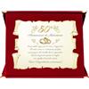 Generico Targa Cinquantesimo Anniversario di Matrimonio | Elegante Regalo Nozze d'Oro | Sposi Pergamena Dorata su cofanetto in velluto (Rosso e Dorato, 50)