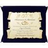 Generico Targa Sessantesimo Anniversario di Matrimonio | Elegante Regalo 60° Nozze di Diamante | Pergamena Dorata e cofanetto blu (Blu e Dorato, 60)