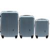 W WINGS WINGS Valigetta da viaggio - Valigetta leggera con ruote e manico telescopico, SILV.BLUE, 3 SET, valigia