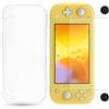 Hioip Funda Protectora para Switch Lite 2019 TPU Transparente Anti-Choques y Antiarañazos - Incluye 2 Protectores de Pantalla de Vidrio Templado y 2 Tapas de Agarre Carcasa de Protección Completa, Negro