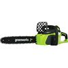 Greenworks Batteria Motosega a catena GD40CS40, Li-Ion 40V 11 m/s velocità della catena, 40cm lunghezza della spada, 180ml volume del serbatoio dell'olio senza batteria e caricabatterie