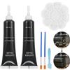 BUDOCI Set di Riparazione in Pelle, Colore Nero, mixabile, in Pelle di fiusse, Colore Nero, Kit di Riparazione per Auto, Volante in Pelle, Divano, Giacca, Portafoglio, Scarpe, in Similpelle, Graffi,