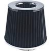 OQUGRHR Filtro dell'aria d'aspirazione conico universale a flusso elevato Nero 76 mm