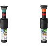 Claber 87313 Inter. MICROIRRIGATORE 180 90220, Nero/Rosso, 40x40x140 mm & 87312 Inter. MICROIRRIGATORE 360 90210, Nero/Arancione/Grigio, 40x40x145 cm