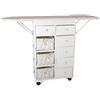 DRW Mobile da Stiro Doppio Pieghevole in Legno, Bianco, 122,50 x 30,00 x 83,50 cm
