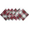 DII Tartan Plaid Collection - Tavolo da pranzo e decorazione da cucina, tovagliolo di Natale, 20 x 20, rosso, verde e bianco, 6 pezzi