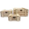 Pracht Creatives Hobby 7667-18541 Scatole rettangolari in legno, scrigni in 3 misure con coperchio a cerniera per conservare, decorare e regalare