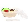 Inde - Set di 24 Mini casseruole ovali con Coperchio e Cucchiaio e forchetta, in plastica, Multicolore, Taglia Unica
