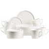 MÄSER, Serie Sita, set di piatti per 6 persone, stoviglie in porcellana bianca, semplice, elegante, porcellana, bianco