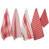 DII Collezione Everyday Cucina per buongustai, Cotone, Rosso Corallo, Dishtowel & Dishcloth Set