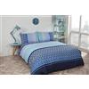 Rapport "Barbican" - Set Copripiumino, Colore: Blu, Blue, King